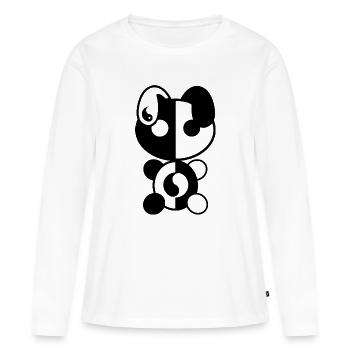 Plüsch: Yiny - Frauen Premium Bio Langarmshirt - Weiß - Vorne - Julia (174cm)
