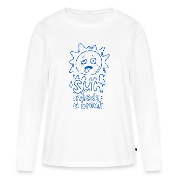 Sun Needs a Break: Playful Sun Illustration - Women's Premium Organic Long Sleeve Shirt - white - Front - Julia (174cm)