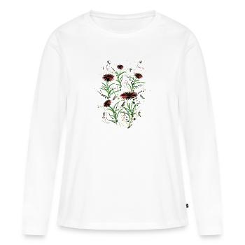 Illustration abstraite de Wildflowers Grunge - T-shirt manches longues Premium bio Femme - blanc - Devant - Julia (174cm)