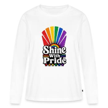 Shine With Pride Sonne Vintage Pride Motiv LGBTQ - Frauen Premium Bio Langarmshirt - Weiß - Vorne - Julia (174cm)