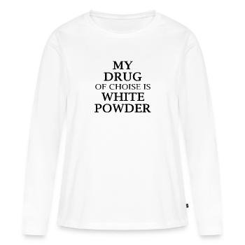 Poudreuse de neige Merveille d’hiver Flocon de neige - T-shirt manches longues Premium bio Femme - blanc - Devant - Julia (174cm)