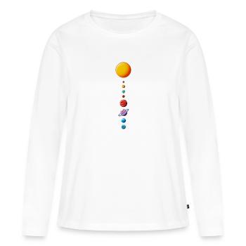 Notre système solaire - T-shirt manches longues Premium bio Femme - blanc - Devant - Julia (174cm)