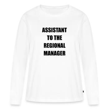 assistant du directeur régional, le bureau - T-shirt manches longues Premium bio Femme - blanc - Devant - Julia (174cm)