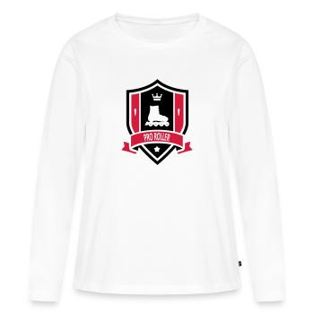 Pro Roller - T-shirt manches longues Premium bio Femme - blanc - Devant - Julia (174cm)