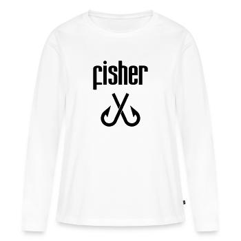 Fischer - Fischerei - Frauen Premium Bio Langarmshirt - Weiß - Vorne - Julia (174cm)