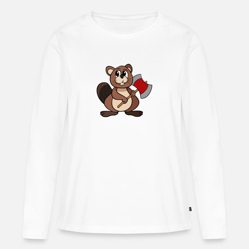 Biber - Frauen Premium Bio Langarmshirt - Weiß