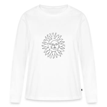 Sonne und Mond - Frauen Premium Bio Langarmshirt - Weiß - Vorne - Julia (174cm)