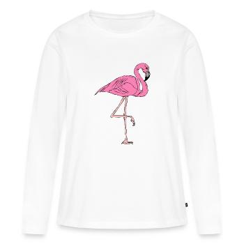 FLAMANT - T-shirt manches longues Premium bio Femme - blanc - Devant - Julia (174cm)