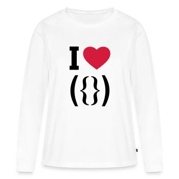 I LOVE PUSSY - ASCII - Porn - Porno - T-shirt manches longues Premium bio Femme - blanc - Devant - Julia (174cm)