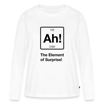 Ah! The Element of Surprise - Women's Premium Organic Long Sleeve Shirt - white - Front - Julia (174cm)