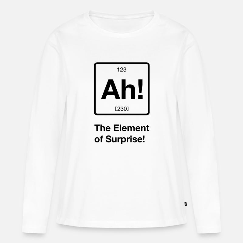 Ah! The Element Surprise - Frauen Premium Bio Langarmshirt - Weiß