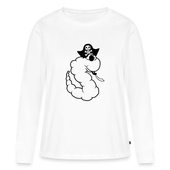 seeraeuber pirat kapitaen saebel meer schiff boot - Frauen Premium Bio Langarmshirt - Weiß - Vorne - Julia (174cm)
