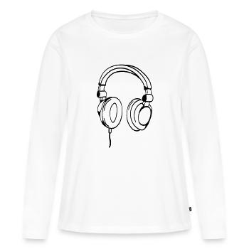 casque - T-shirt manches longues Premium bio Femme - blanc - Devant - Julia (174cm)