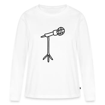 Microphone - Women's Premium Organic Long Sleeve Shirt - white - Front - Julia (174cm)