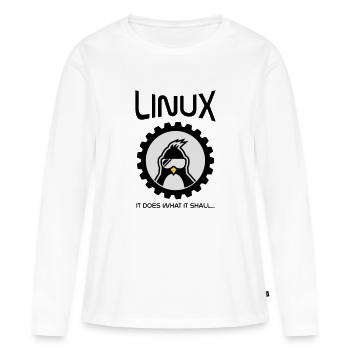 Linux fait ce qu'il doit - T-shirt manches longues Premium bio Femme - blanc - Devant - Julia (174cm)