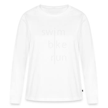 Triathlon - T-shirt manches longues Premium bio Femme - blanc - Devant - Julia (174cm)