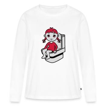 wc petite fille - T-shirt manches longues Premium bio Femme - blanc - Devant - Julia (174cm)