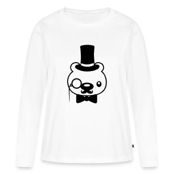 riche teddybaer herr sir - T-shirt manches longues Premium bio Femme - blanc - Devant - Julia (174cm)