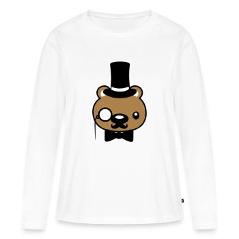 sir gentlemen teddybaer - T-shirt manches longues Premium bio Femme - blanc - Devant - Julia (174cm)