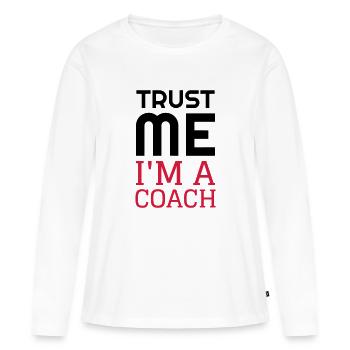 Coach / Coaching / Entraineur / Sport - T-shirt manches longues Premium bio Femme - blanc - Devant - Julia (174cm)