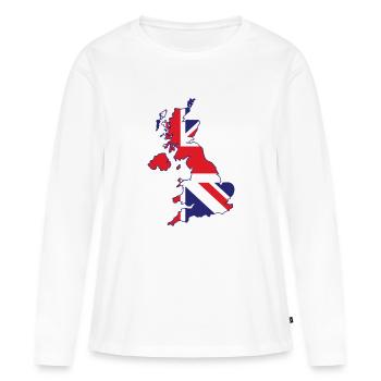 Carte du Royaume-Uni avec le Royaume-Uni - T-shirt manches longues Premium bio Femme - blanc - Devant - Julia (174cm)