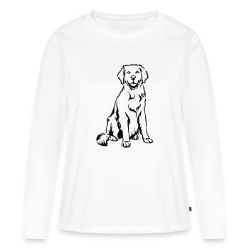 retriever - T-shirt manches longues Premium bio Femme - blanc - Devant - Julia (174cm)