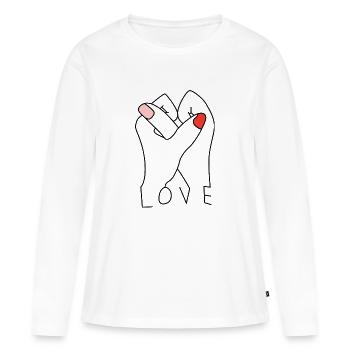 Love - Women's Premium Organic Long Sleeve Shirt - white - Front - Julia (174cm)