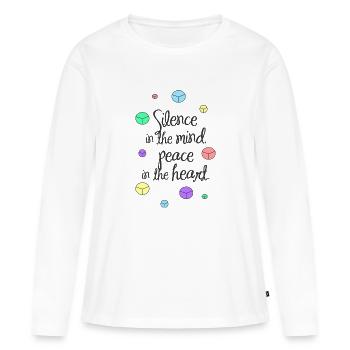 Der Frieden - Frauen Premium Bio Langarmshirt - Weiß - Vorne - Julia (174cm)