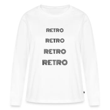 Rétro - T-shirt manches longues Premium bio Femme - blanc - Devant - Julia (174cm)