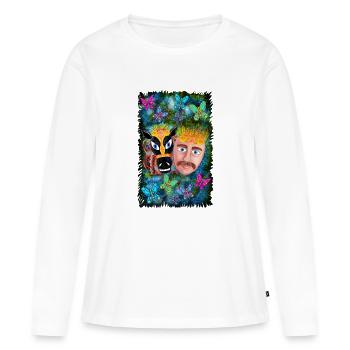 Masques traditionnels du Nicaragua - T-shirt manches longues Premium bio Femme - blanc - Devant - Julia (174cm)