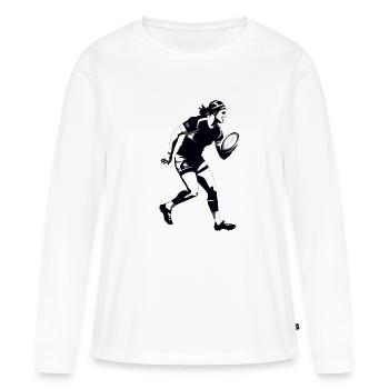 Marc le rugbyman - T-shirt manches longues Premium bio Femme - blanc - Devant - Julia (174cm)