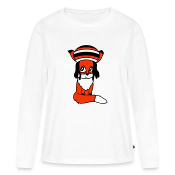 Fox Raggae Jamaica Hat Rasta Curls Chill Hat - T-shirt manches longues Premium bio Femme - blanc - Devant - Julia (174cm)