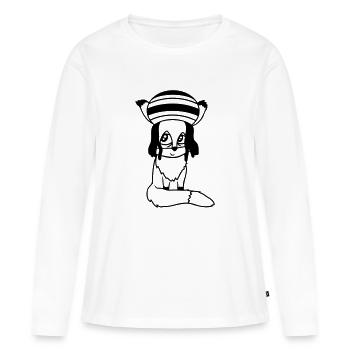 Fox Raggae Jamaica Hat Rasta Curls Chill Hat - T-shirt manches longues Premium bio Femme - blanc - Devant - Julia (174cm)