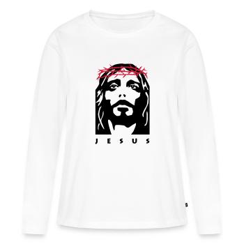 jesus - T-shirt manches longues Premium bio Femme - blanc - Devant - Julia (174cm)