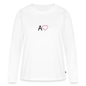 Letter A with heart centered - Women's Premium Organic Long Sleeve Shirt - white - Front - Julia (174cm)