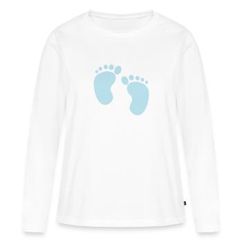 Fußabdrücke - Frauen Premium Bio Langarmshirt - Weiß - Vorne - Julia (174cm)