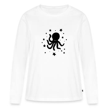 Octopus Octopus Zoo animal tentacules marins - T-shirt manches longues Premium bio Femme - blanc - Devant - Julia (174cm)
