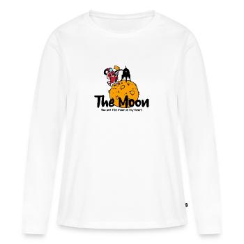 The moon, you are the moon in my heart, Spaceman - Frauen Premium Bio Langarmshirt - Weiß - Vorne - Julia (174cm)