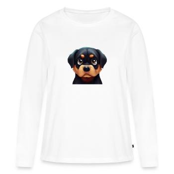 Friendly Rottweiler Face - Women's Premium Organic Long Sleeve Shirt - white - Front - Julia (174cm)