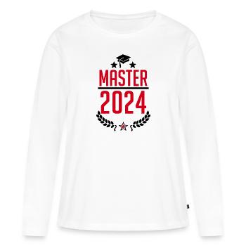 Abschluss 2023 - Master 2023 Studium Student Uni - Frauen Premium Bio Langarmshirt - Weiß - Vorne - Julia (174cm)