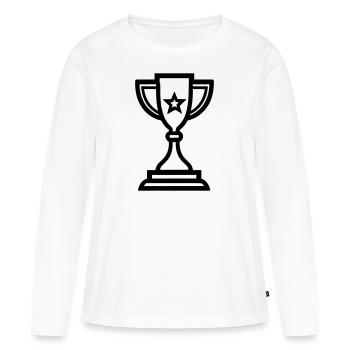 trophée - T-shirt manches longues Premium bio Femme - blanc - Devant - Julia (174cm)