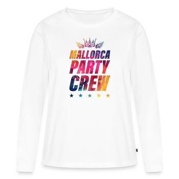 Mallorca Party Crew - T-shirt manches longues Premium bio Femme - blanc - Devant - Julia (174cm)
