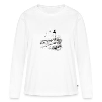 Phare - T-shirt manches longues Premium bio Femme - blanc - Devant - Julia (174cm)