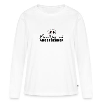 Vingt de Fear Opponent - T-shirt manches longues Premium bio Femme - blanc - Devant - Julia (174cm)