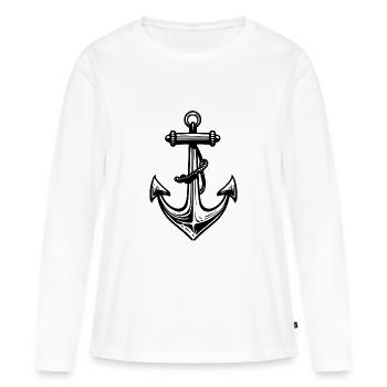 Anker - Frauen Premium Bio Langarmshirt - Weiß - Vorne - Julia (174cm)