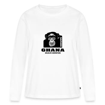 Ghana - Chimpanzees - Women's Premium Organic Long Sleeve Shirt - white - Front - Julia (174cm)