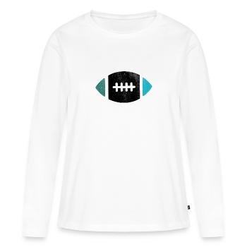 Rugby Rugby ballon pour les vrais joueurs de rugby - T-shirt manches longues Premium bio Femme - blanc - Devant - Julia (174cm)