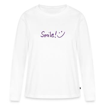 smile - T-shirt manches longues Premium bio Femme - blanc - Devant - Julia (174cm)