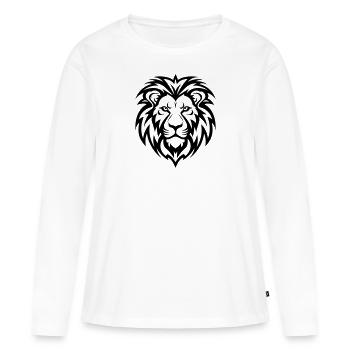 Tête de lion - T-shirt manches longues Premium bio Femme - blanc - Devant - Julia (174cm)