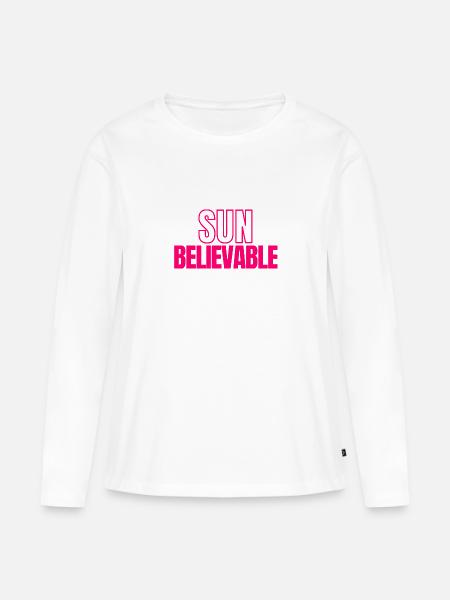 SUNbelievable - Unglaublich! - Frauen Premium Bio Langarmshirt - Weiß